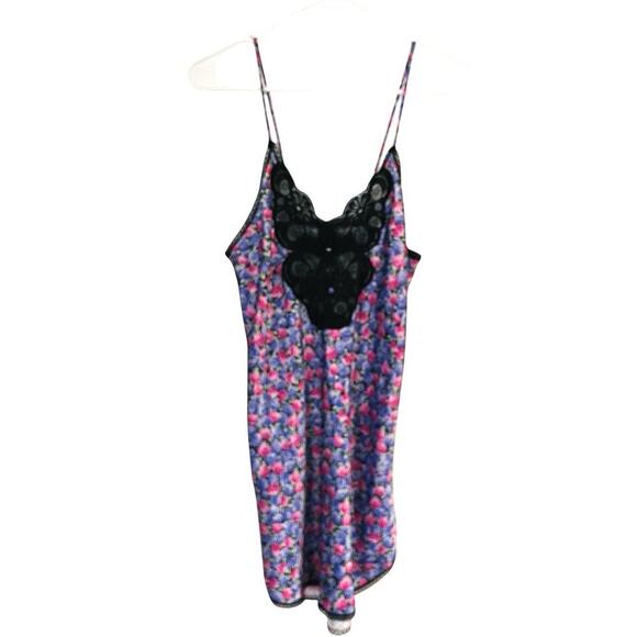 Pollinaise Satin Chemise Nightgown Womens S Floral Satin Lace Cottagecore Sexy - Picture 1 of 7